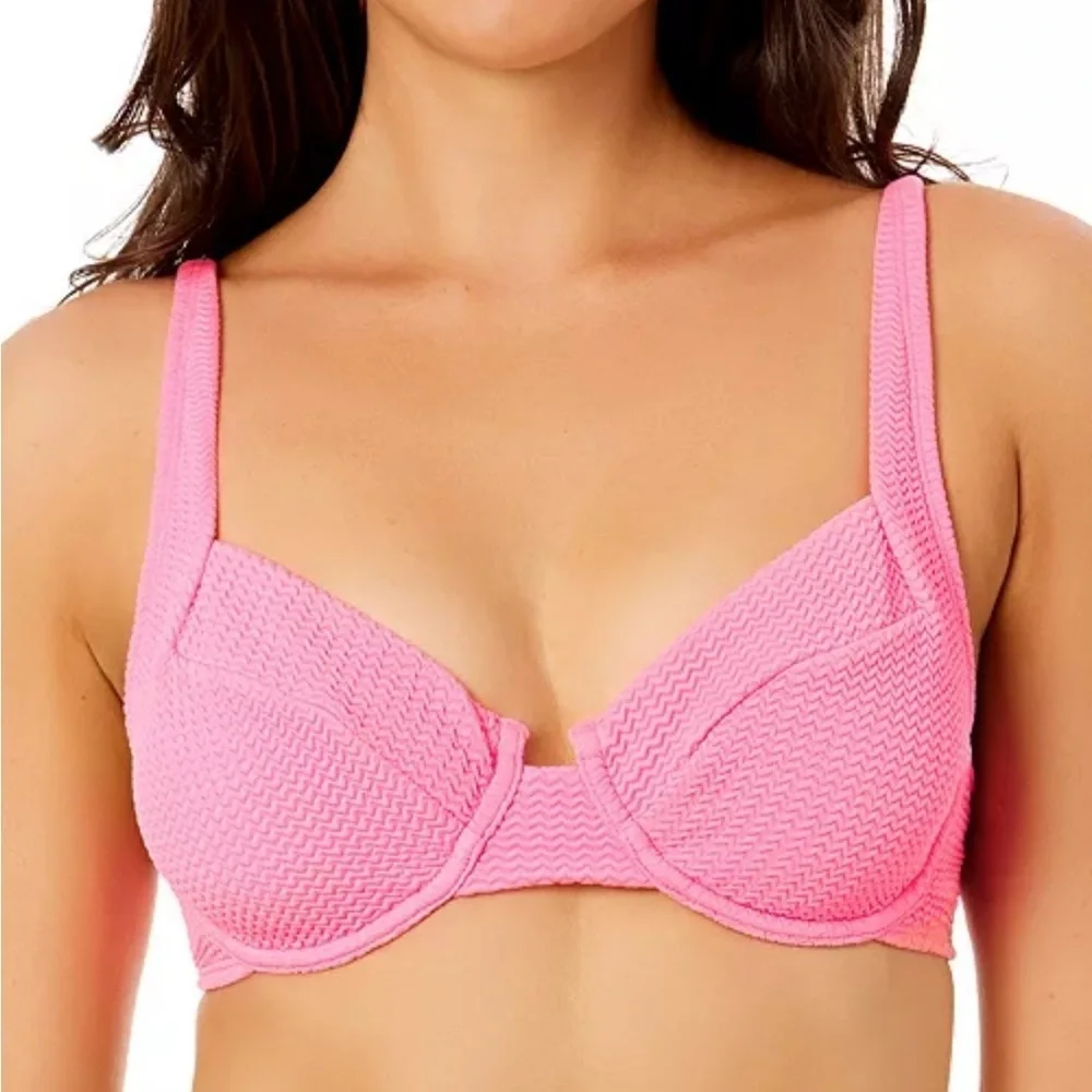 NWT Salt + Cove Juniors' Wavy-Scrunch Scoop-Neck Bralette Bikini Small